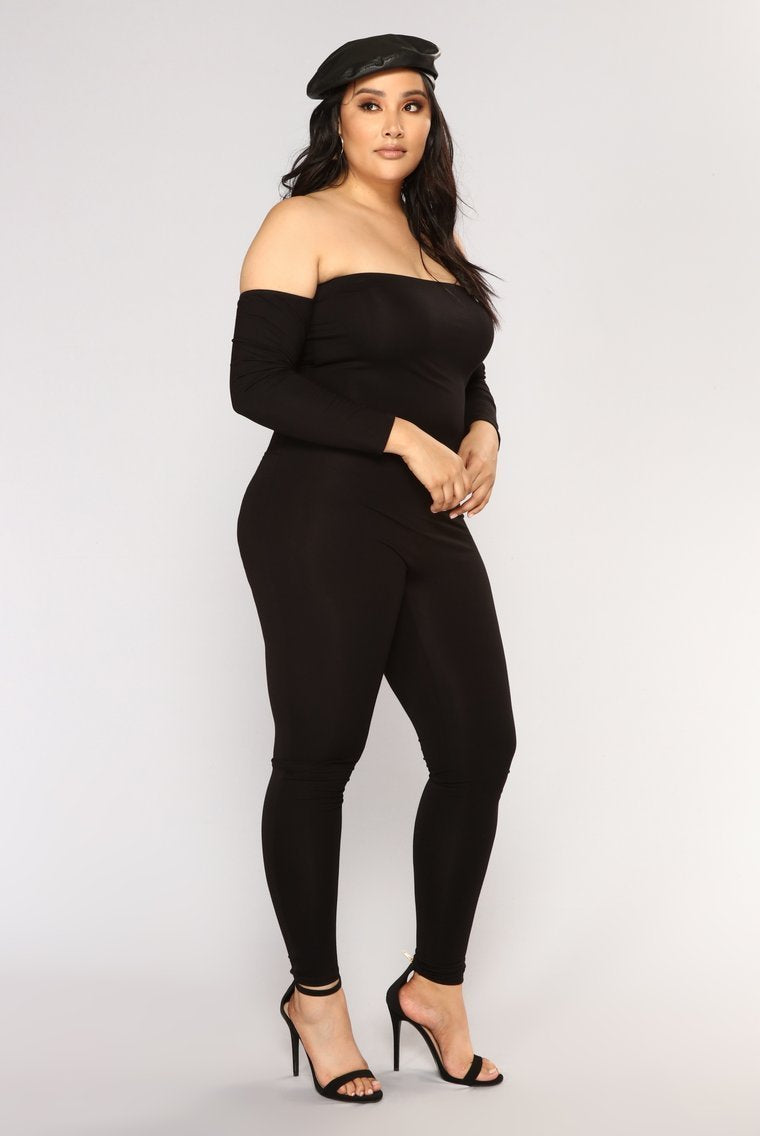 Soothe Off Shoulder Jumpsuit - Black