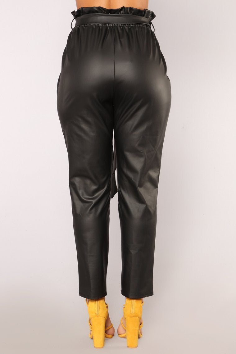 Kassandra Tie Waist Pants - Black