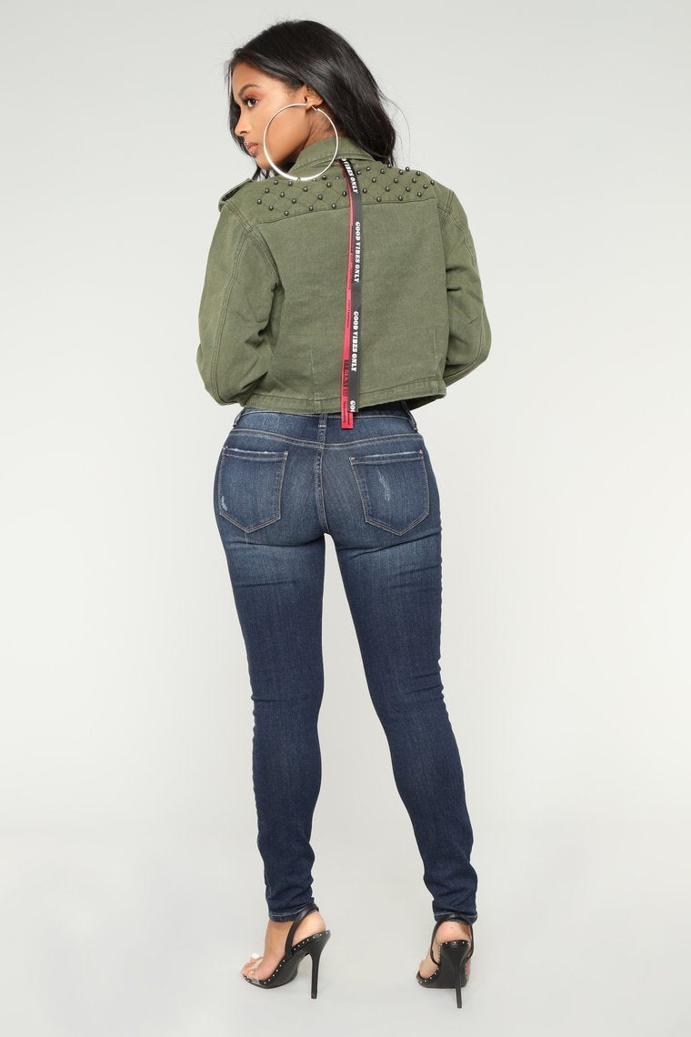 Special Forces Cropped Jacket - Olive