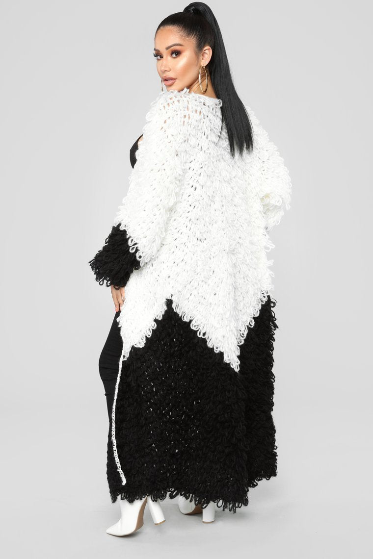 Not Into You Anymore Cardigan - Black/White