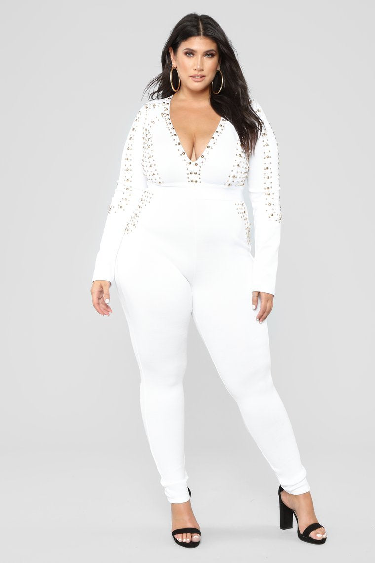 Rooftop Nights Bandage Jumpsuit - White