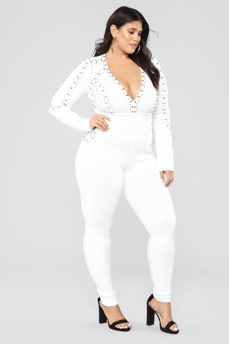 Rooftop Nights Bandage Jumpsuit - White