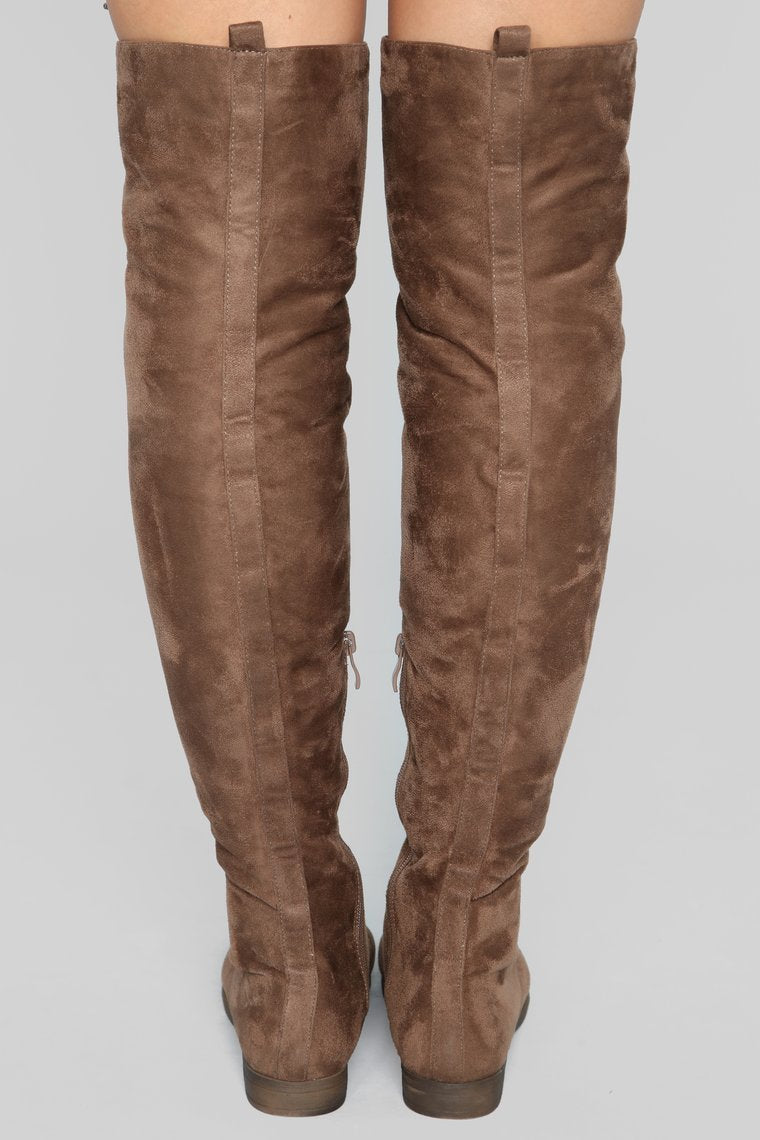 Tall Talk Flat Boot - Taupe