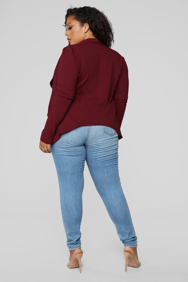 Meet And Greet Blazer - Burgundy