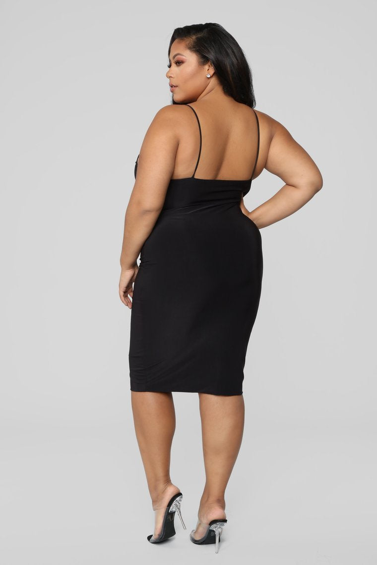 Anne Marie Midi Dress - Black