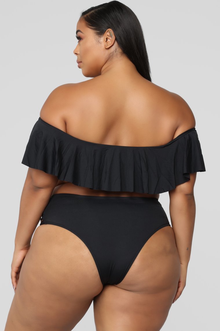 Alivia Ruffle Bikini Set-Black