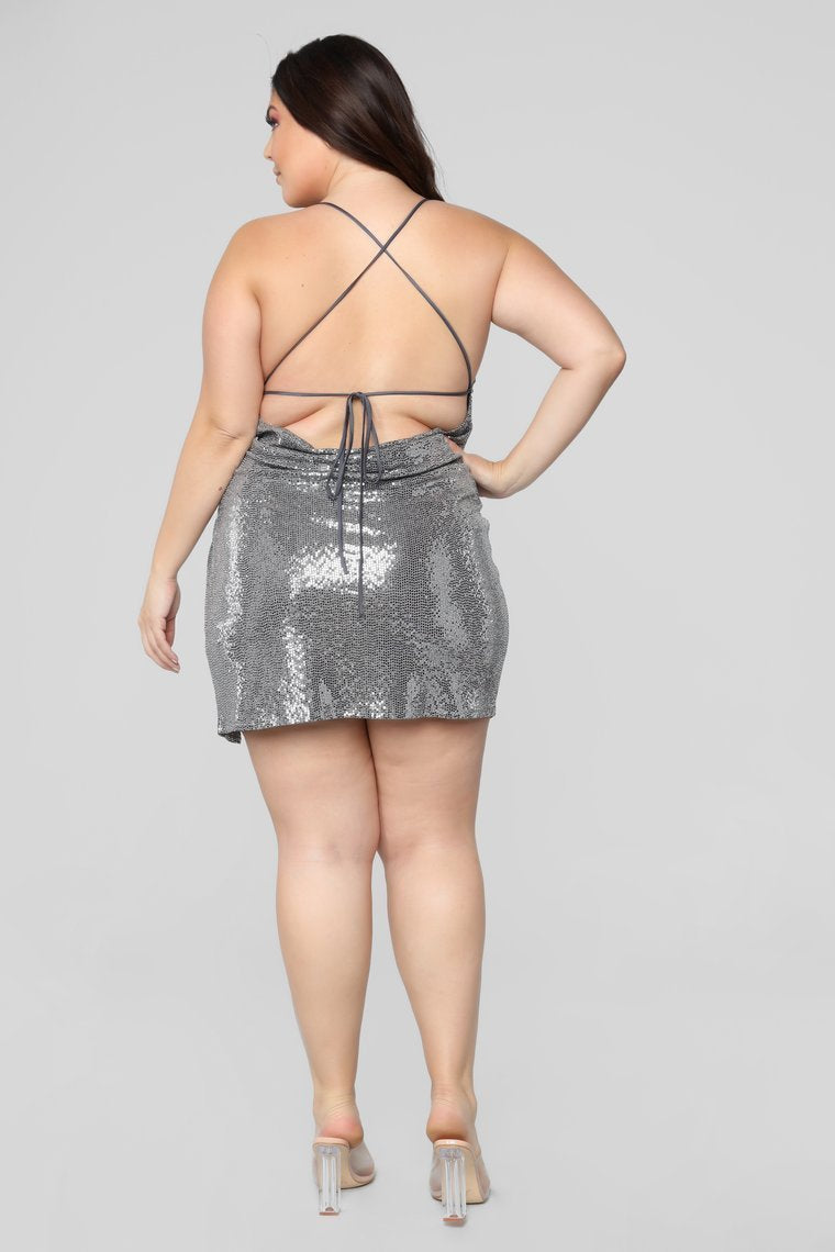 Yukie Metallic Dress - Silver