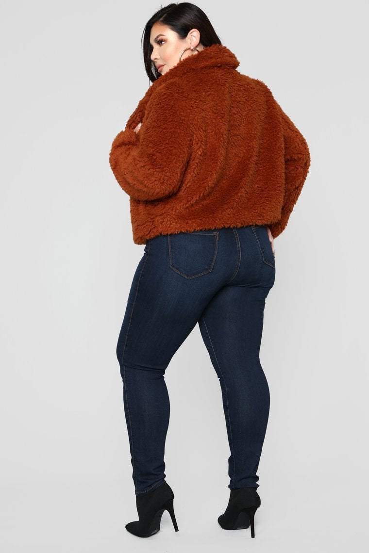 Furry Chilly Jacket - Cognac