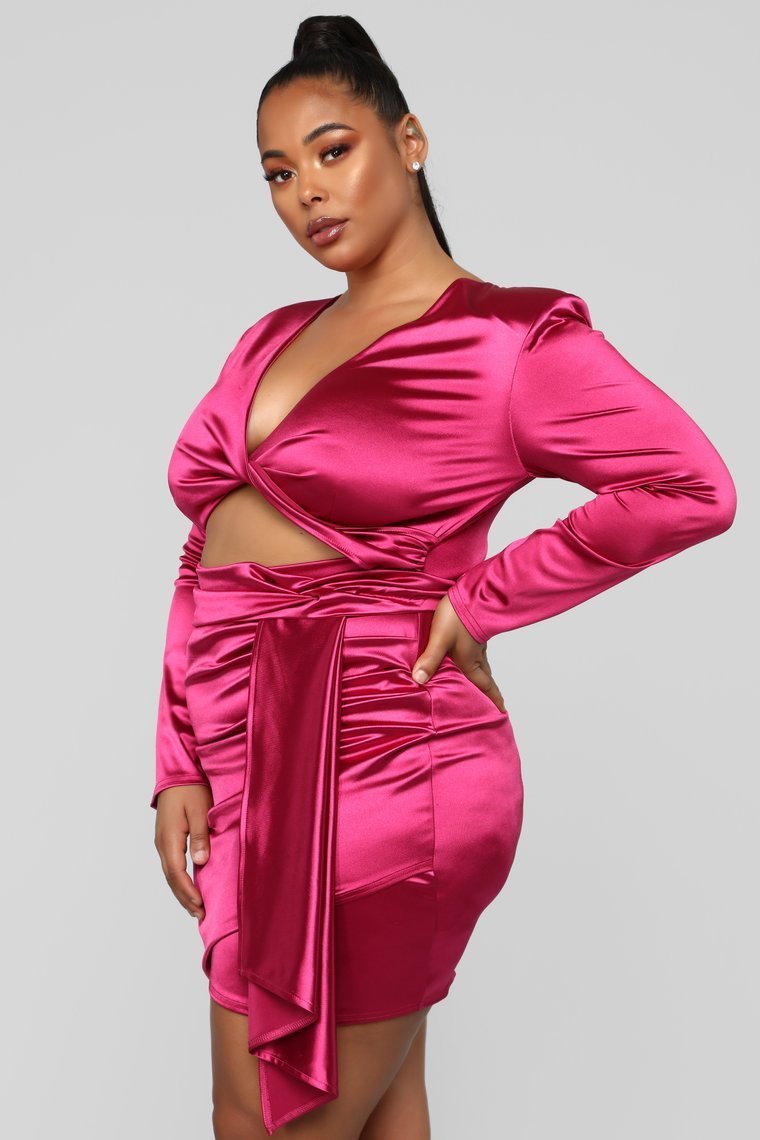Twenty Fun Satin Dress - Pink