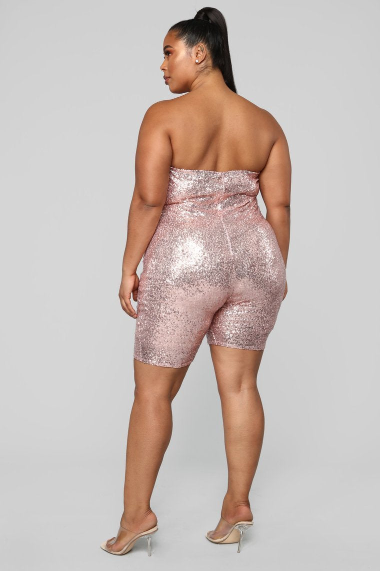 Birthday Bash Sequin Romper-Pink