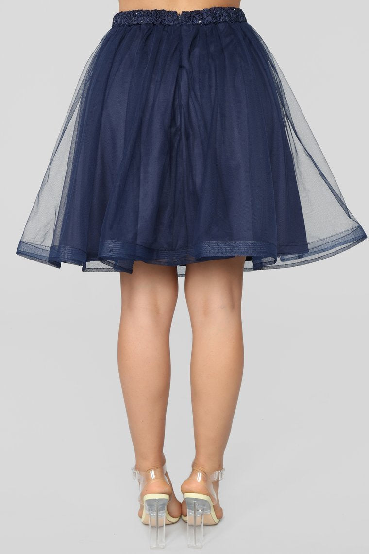 A Living Dream Lace Embroidered Set - Navy