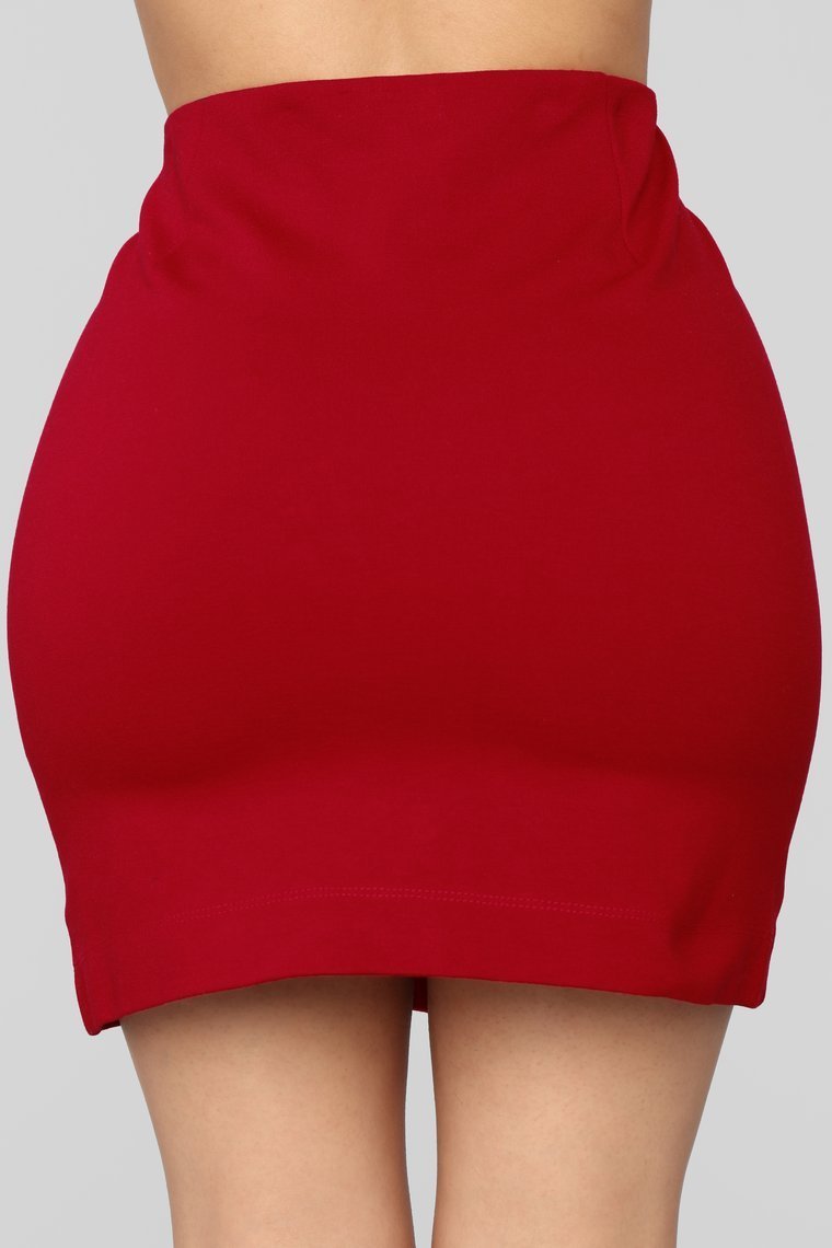 Lennon Snap Skirt - Red