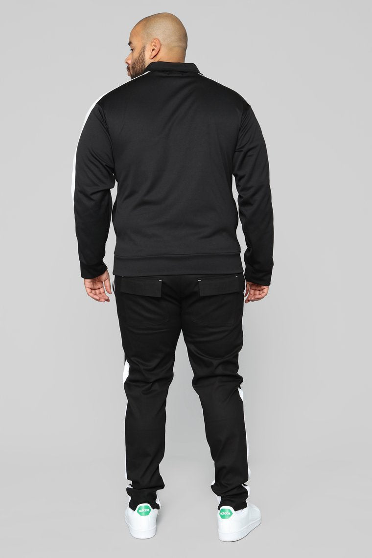 Retro Track Jacket - Black/White