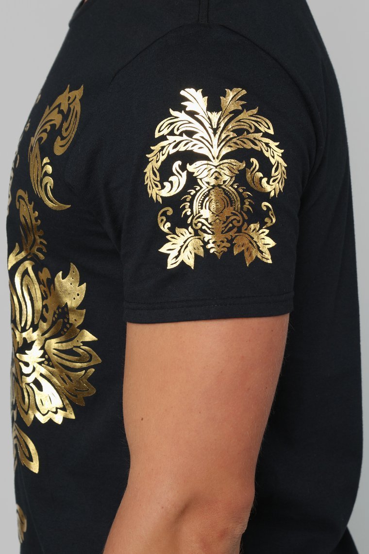 Flemish Floral Tee - Black