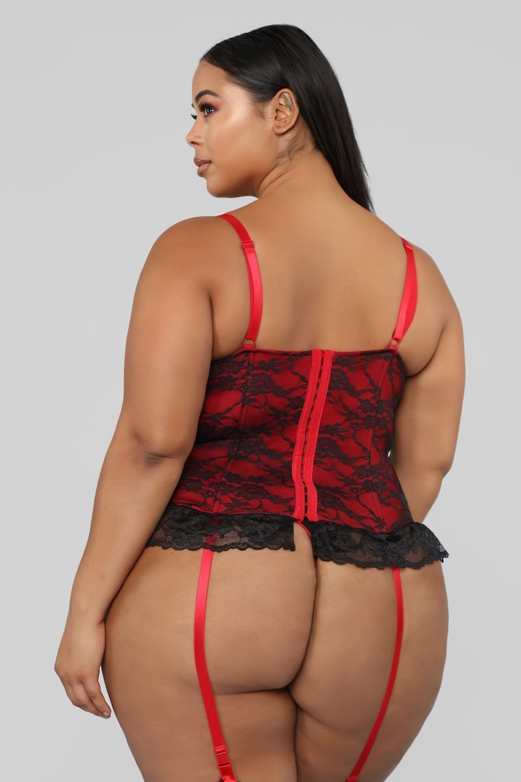 Stay With You Bustier - Black/Red