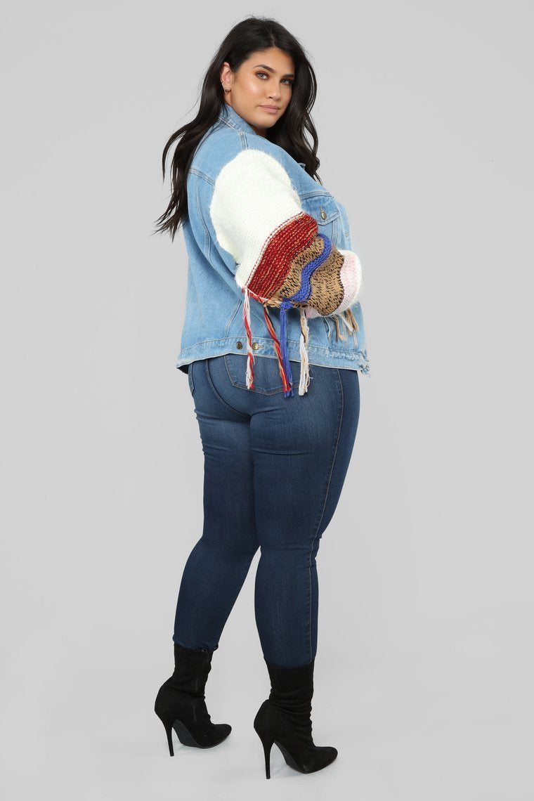 Take To The Road Denim Jacket - Denim/Multi