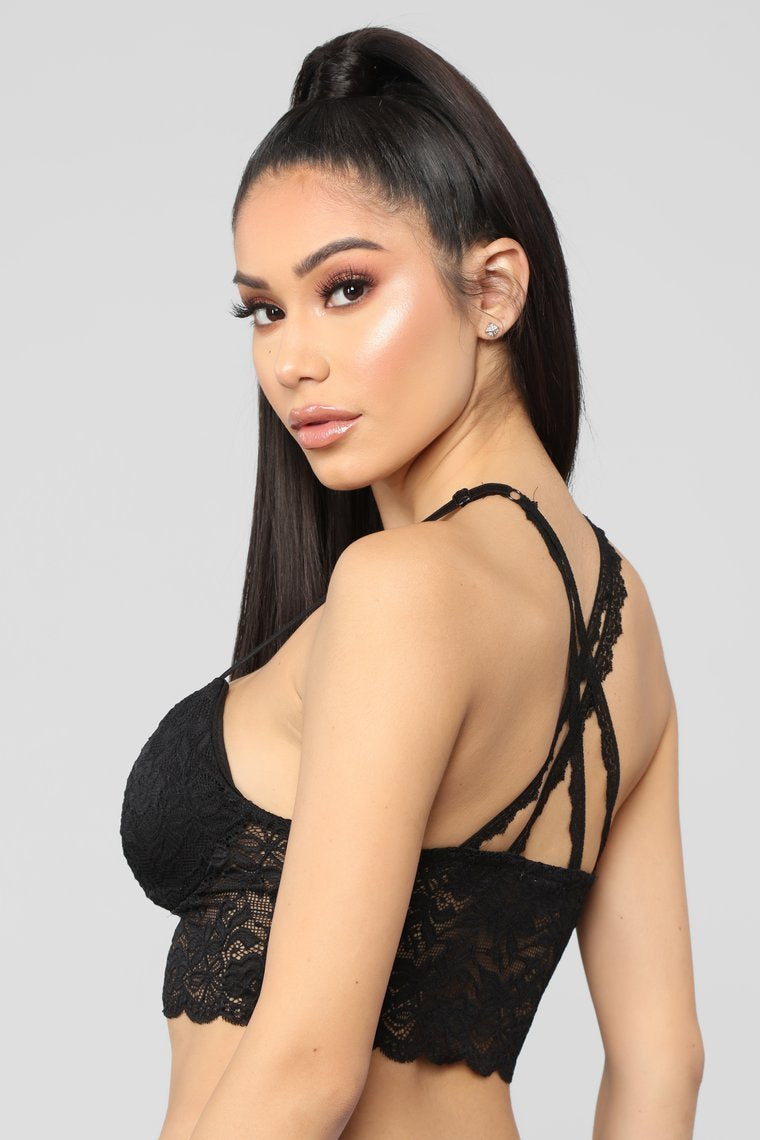 Thank You, Next Lace Bralette - Black