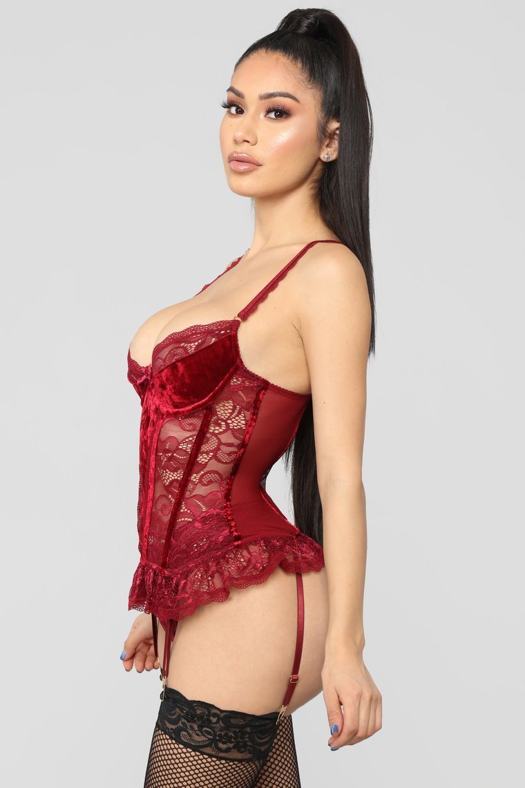 Midnight Text Bustier 2 Piece Set - Vin