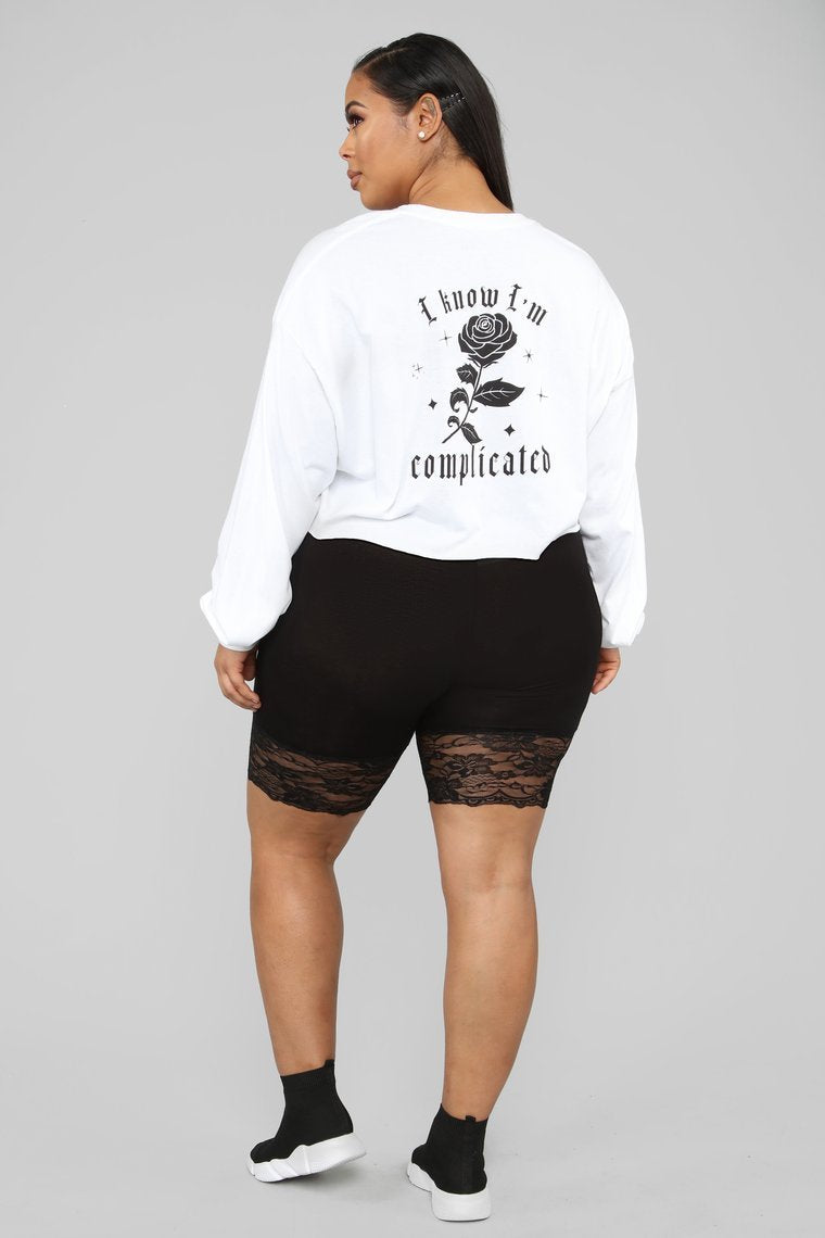 I Know I'm Complicated LS Top - White