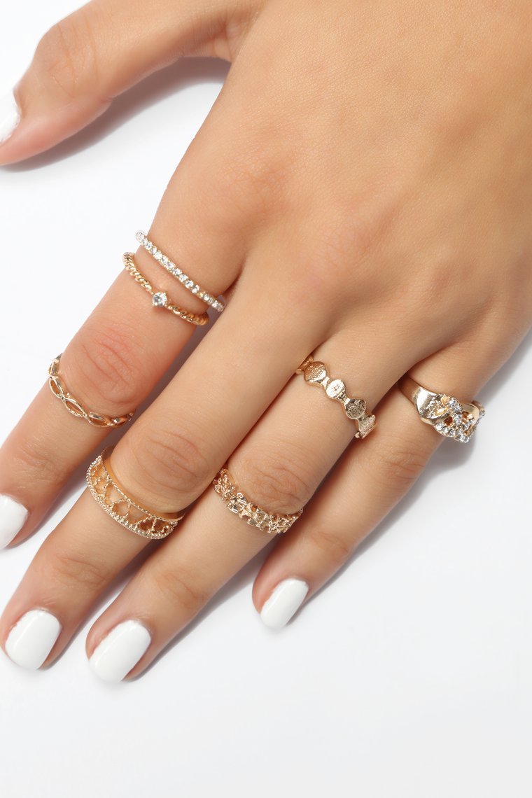 Bite The Bullet Ring Set - Gold