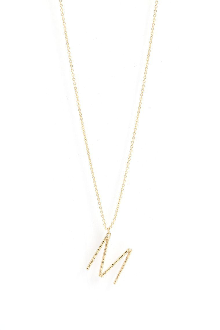 Wrote Me A Letter "M" Necklace - Gold