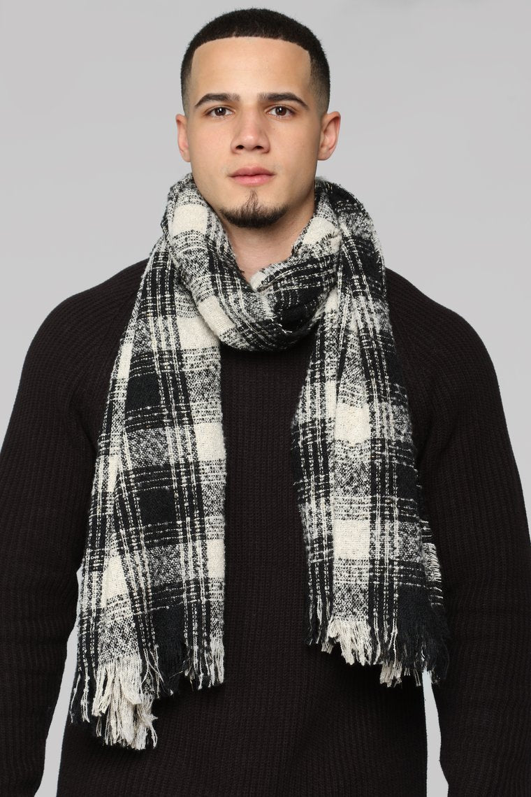Écharpe Karl Plaid - Noir/Blanc