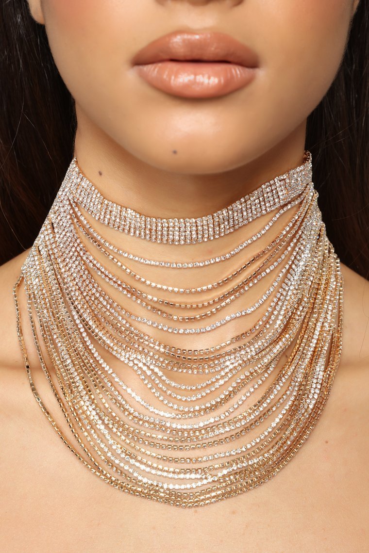 Drizy Drape Layered Necklace - Gold