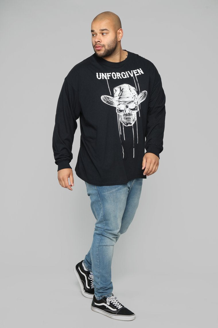Unforgiven Long Sleeve Tee - Black/White