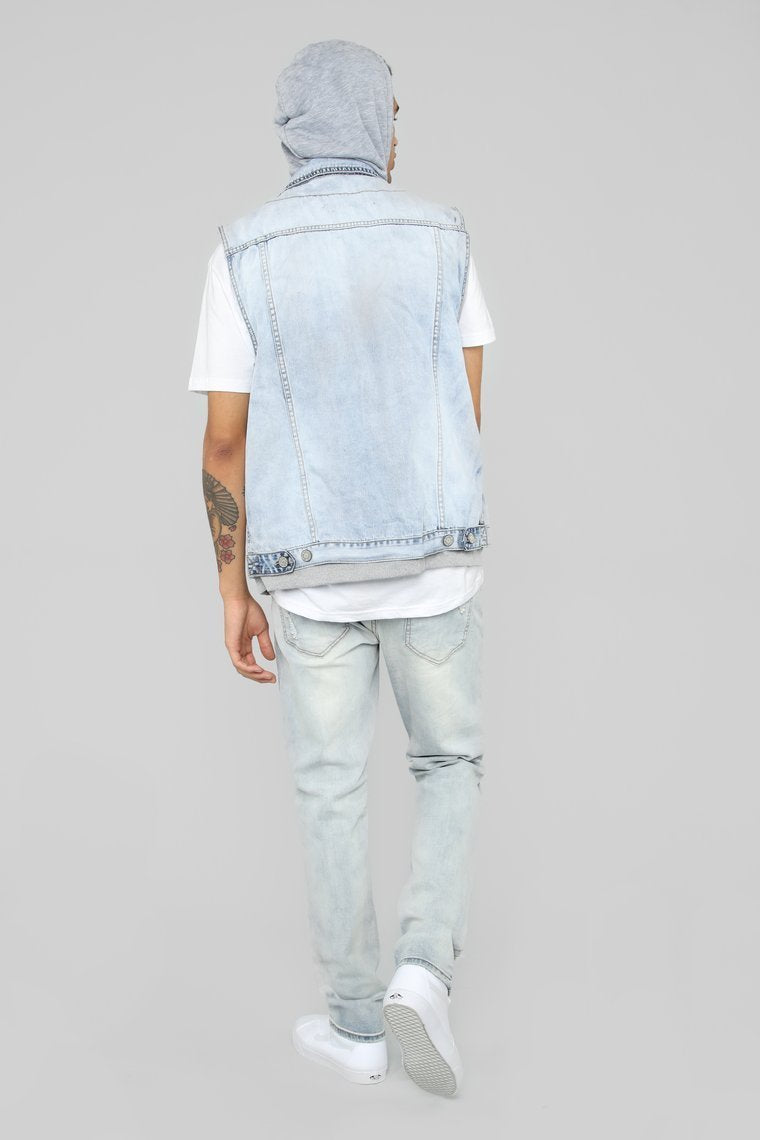 Harringford Denim Vest - Ice Blue