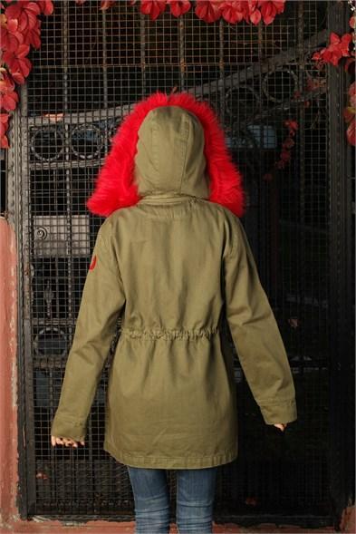 Femmes Hooded Haki Parka (PAVELINA)