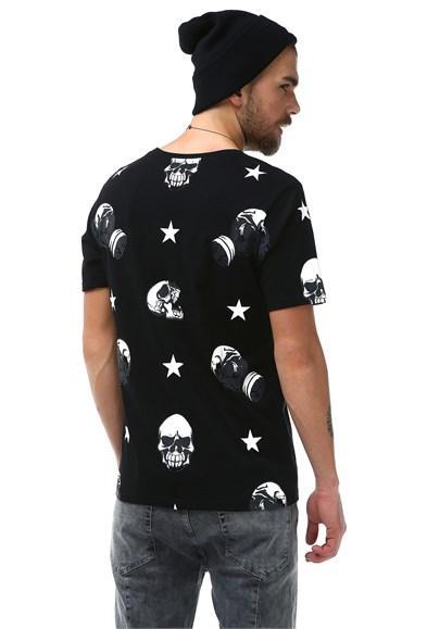 Erkek Kuru Kafa Baskılı T-Shirt