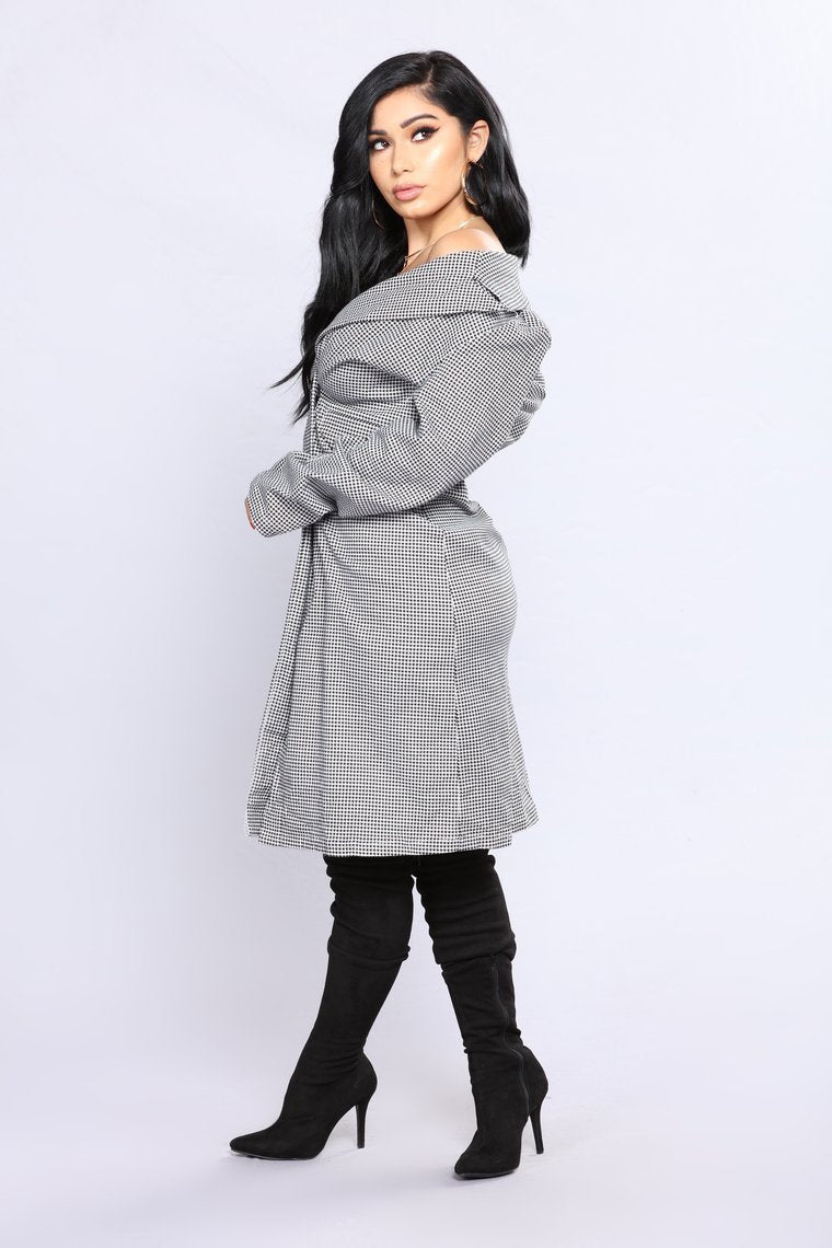 Tribeca Checkered Coat - Black/White