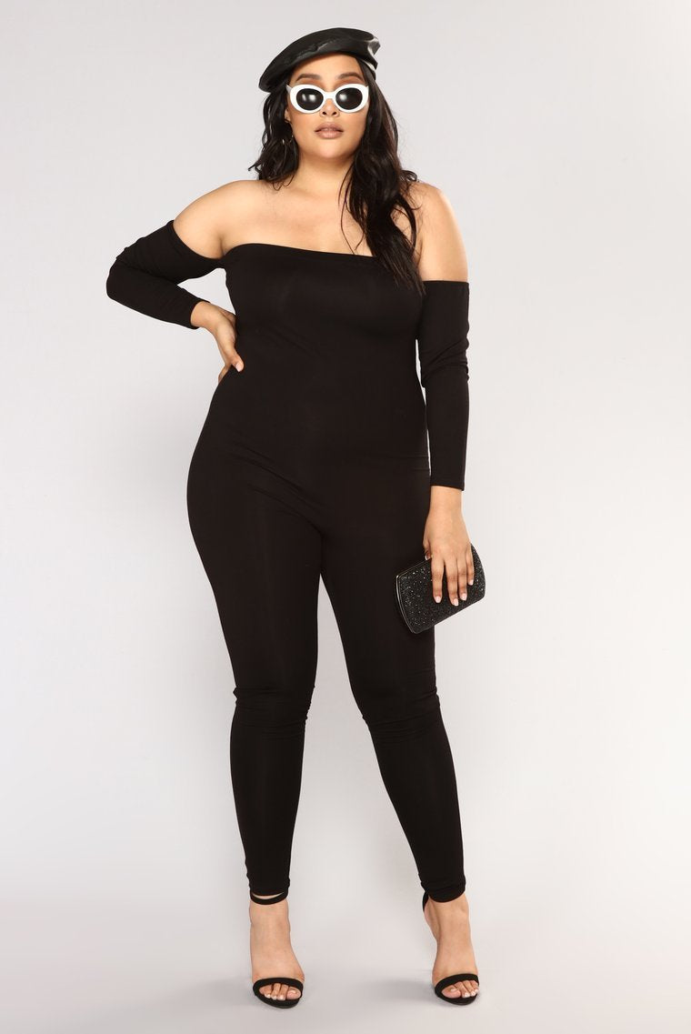 Soothe Off Shoulder Jumpsuit - Black