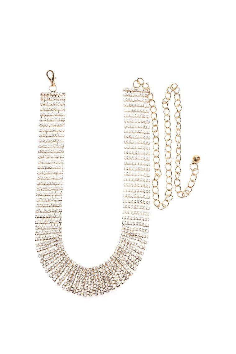 Ceinture Chaîne Strass Veronica - Or