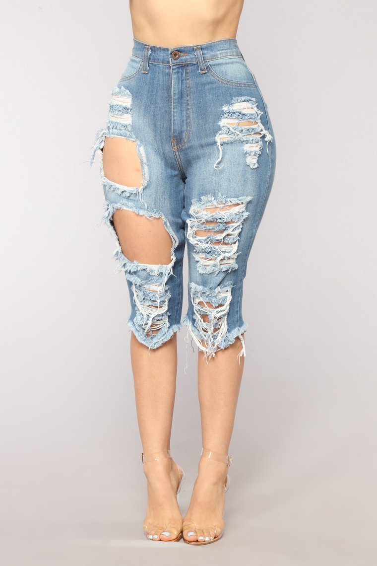Lost At Sea Shorts - Medium Blue Wash