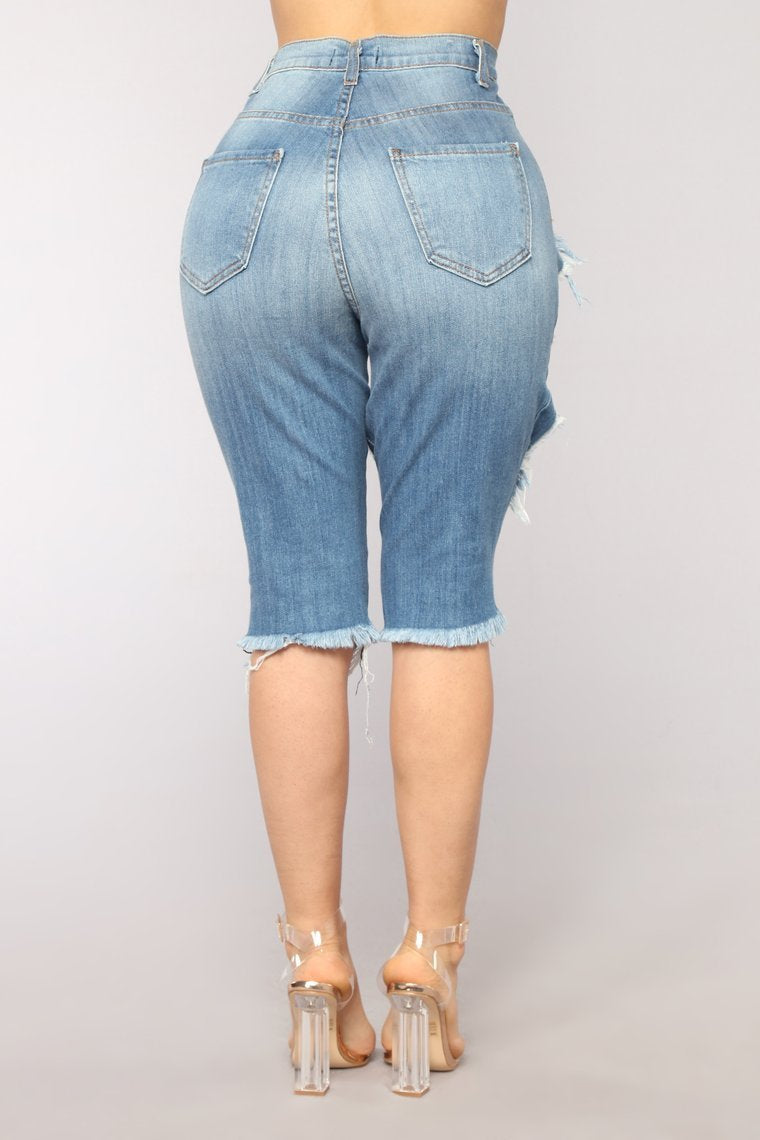 Lost At Sea Shorts - Medium Blue Wash