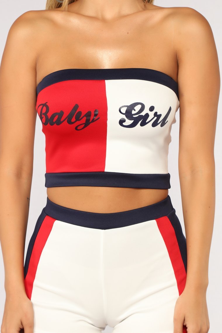Ensemble short Not Your Baby Girl - Rouge / Blanc