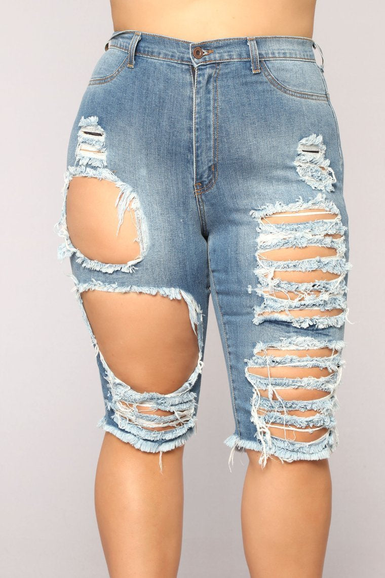 Lost At Sea Shorts - Medium Blue Wash
