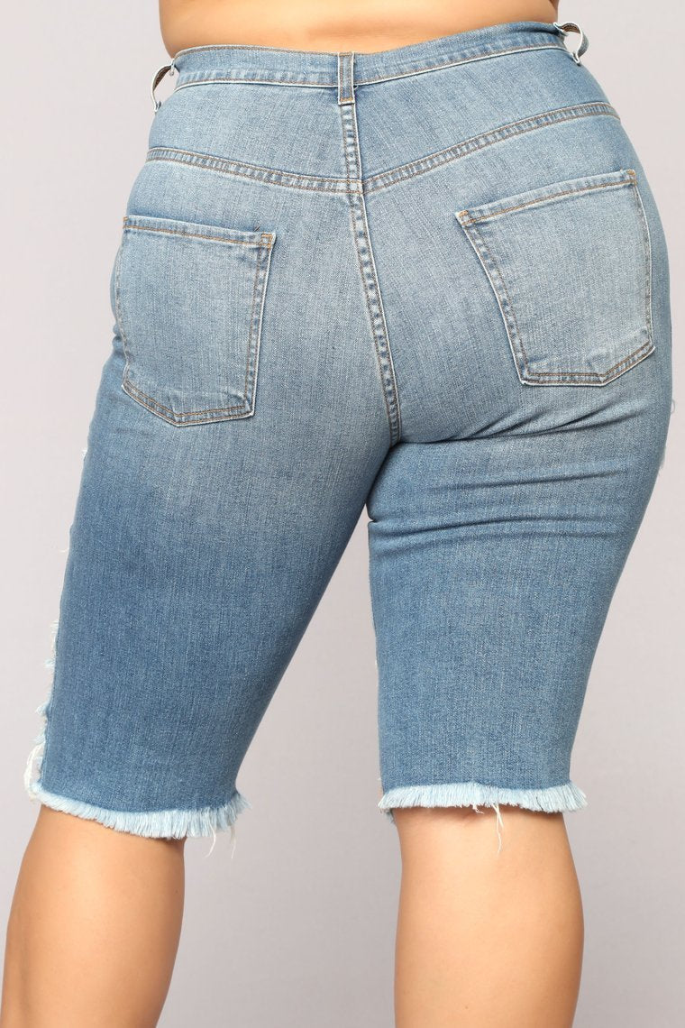 Lost At Sea Shorts - Medium Blue Wash