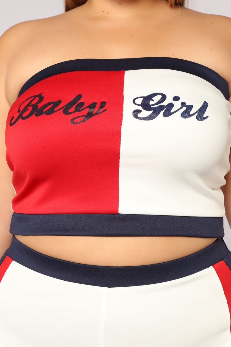 Ensemble short Not Your Baby Girl - Rouge / Blanc