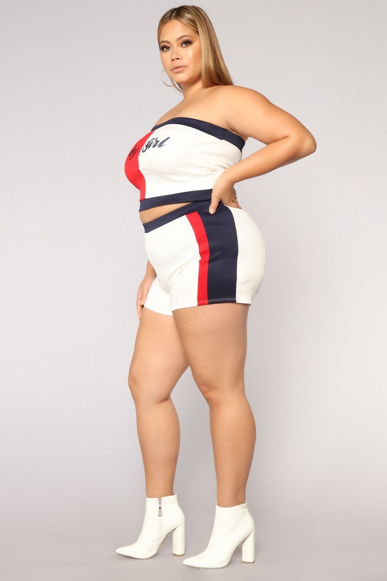 Ensemble short Not Your Baby Girl - Rouge / Blanc