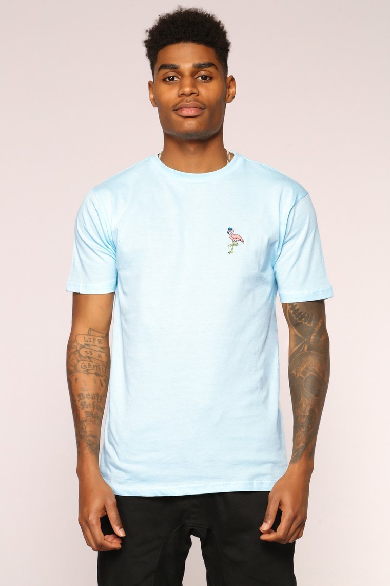 Flamingo Short Sleeve Tee - Bleu