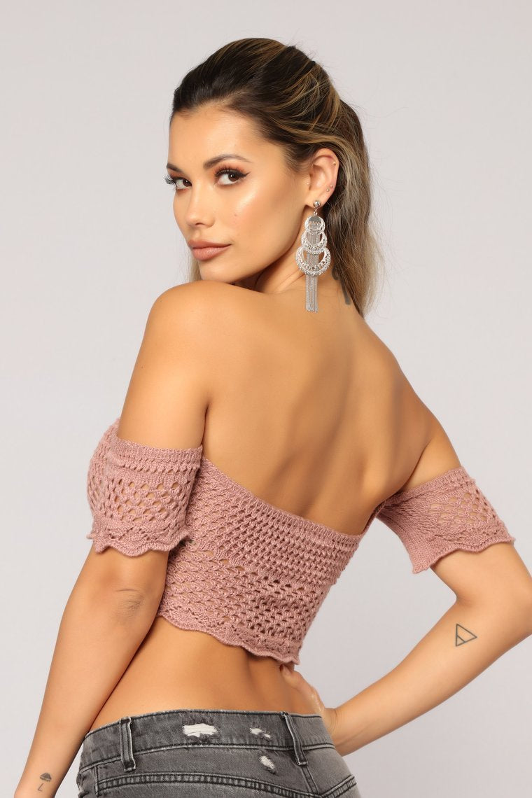 Here To Stay Crochet Top - Pink