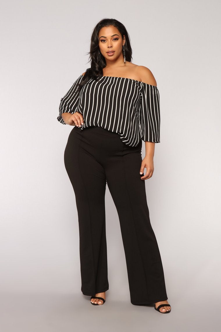 Edyth Off Shoulder Top - Black/White