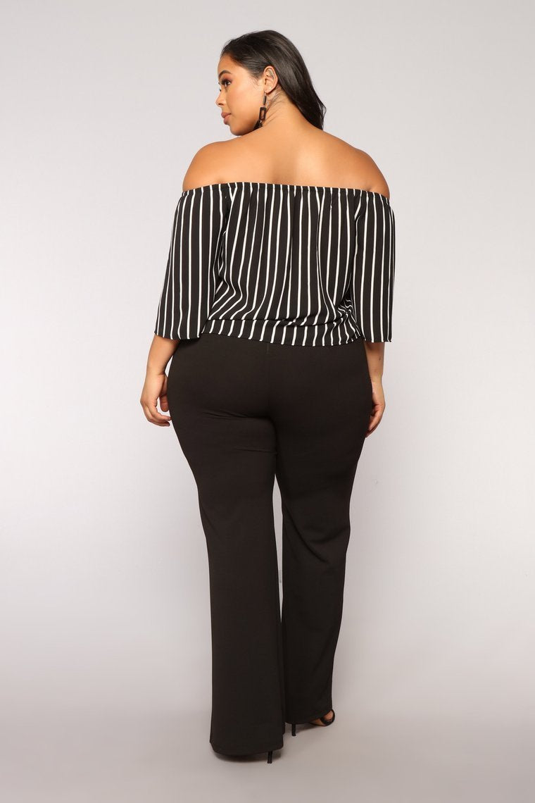 Edyth Off Shoulder Top - Black/White