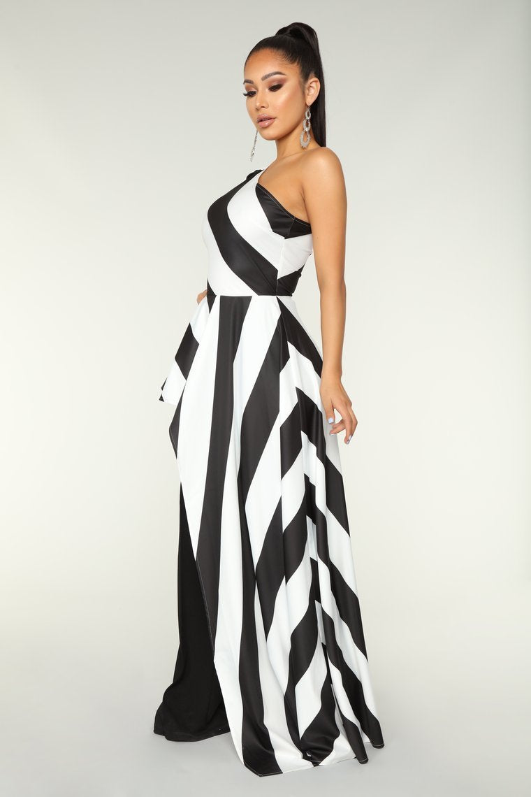 Haut Asymétrique Muse - Noir / Blanc