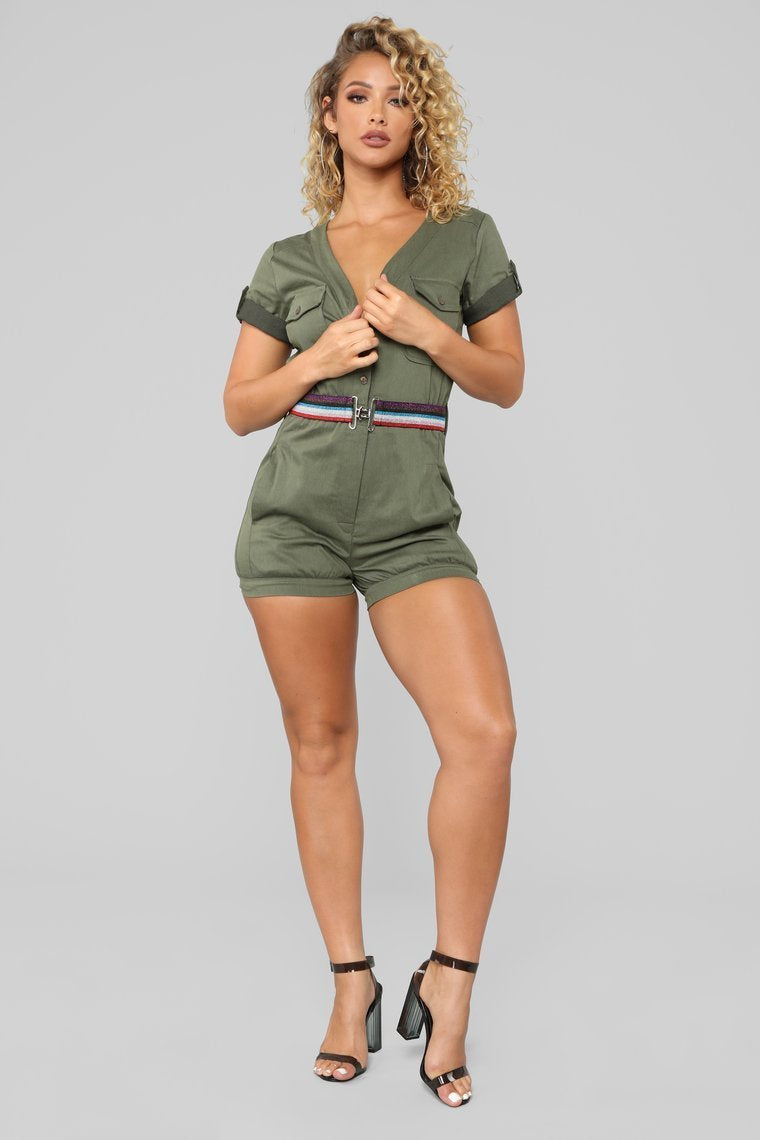 Sergeant Kim Cargo Romper - Olive