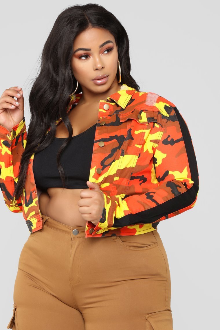Fort Myer Denim Jacket - Orange/Combo