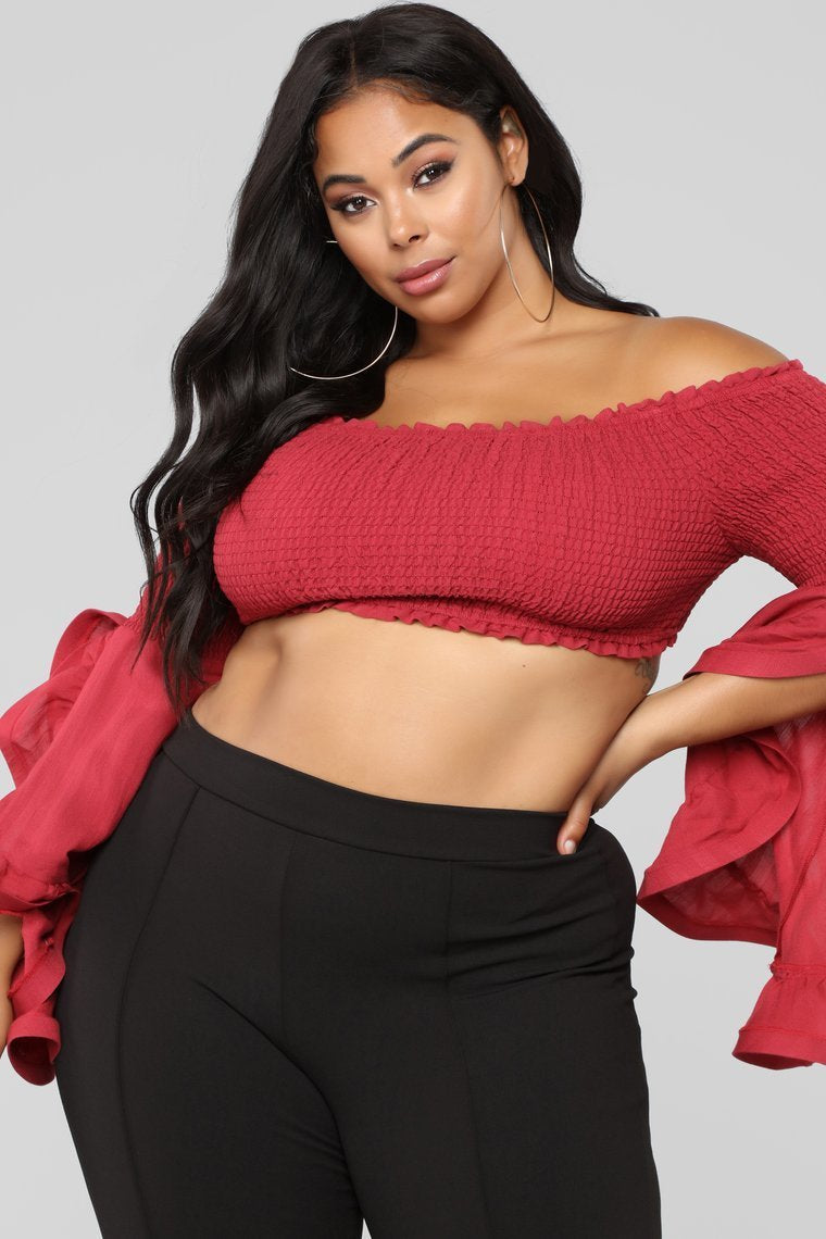 Romey Ruffle Top - Bourgogne