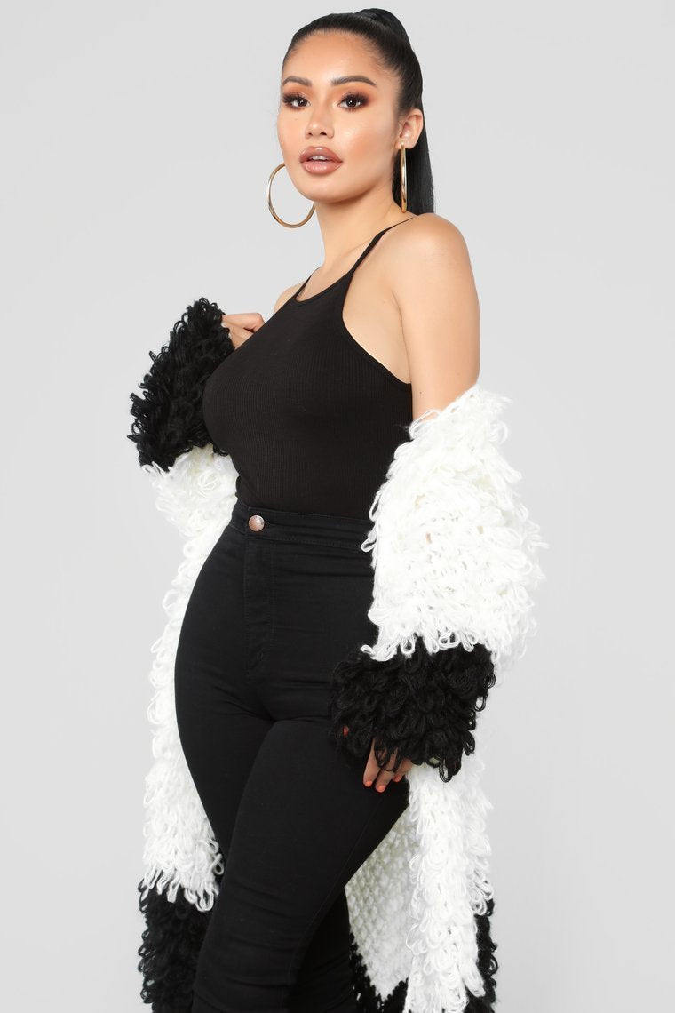 Cardigan Not Into You Anymore - Noir / Blanc